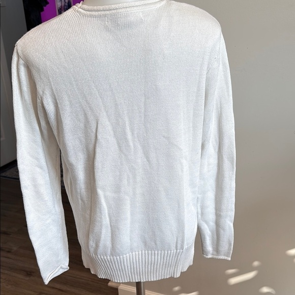 C&C California XS Navy Anchor Nautical White Sweater - Picture 5 of 9